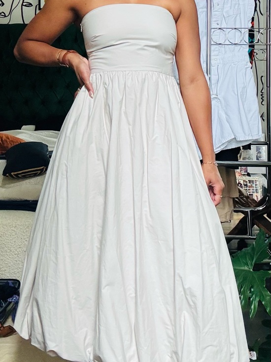 Zara Dresses & Skirts - Zara Strapless Lite Grey Maxi Dress